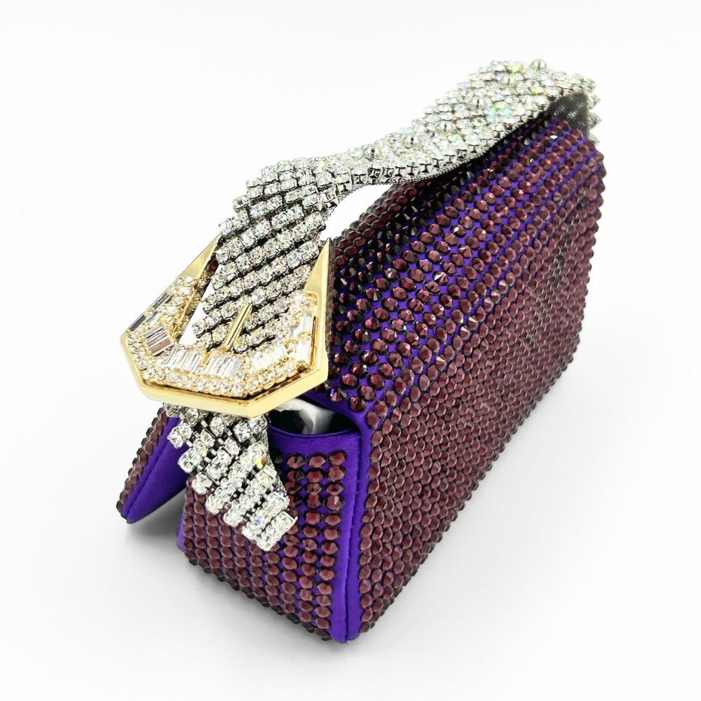 My Dream Mini Full Strass Satin Bag - Violet