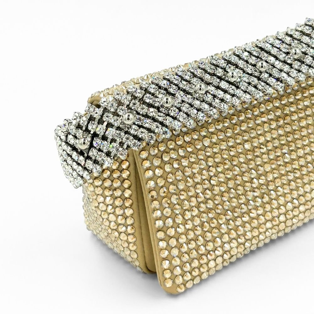 My Dream Mini Full Strass Satin Bag - Nude + Yellow Shadow