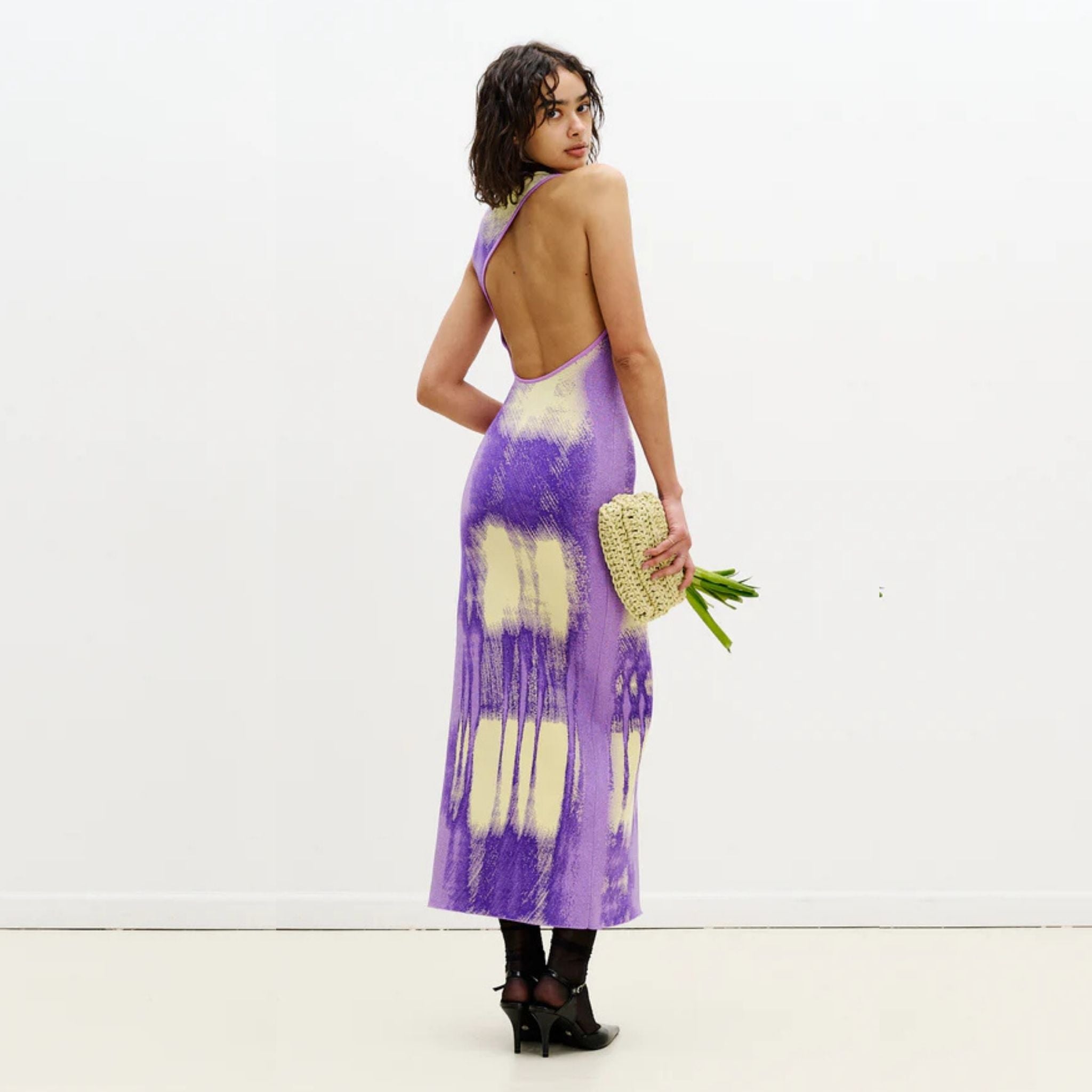 Huxlee Wavy Maxi Dress- Purplicious