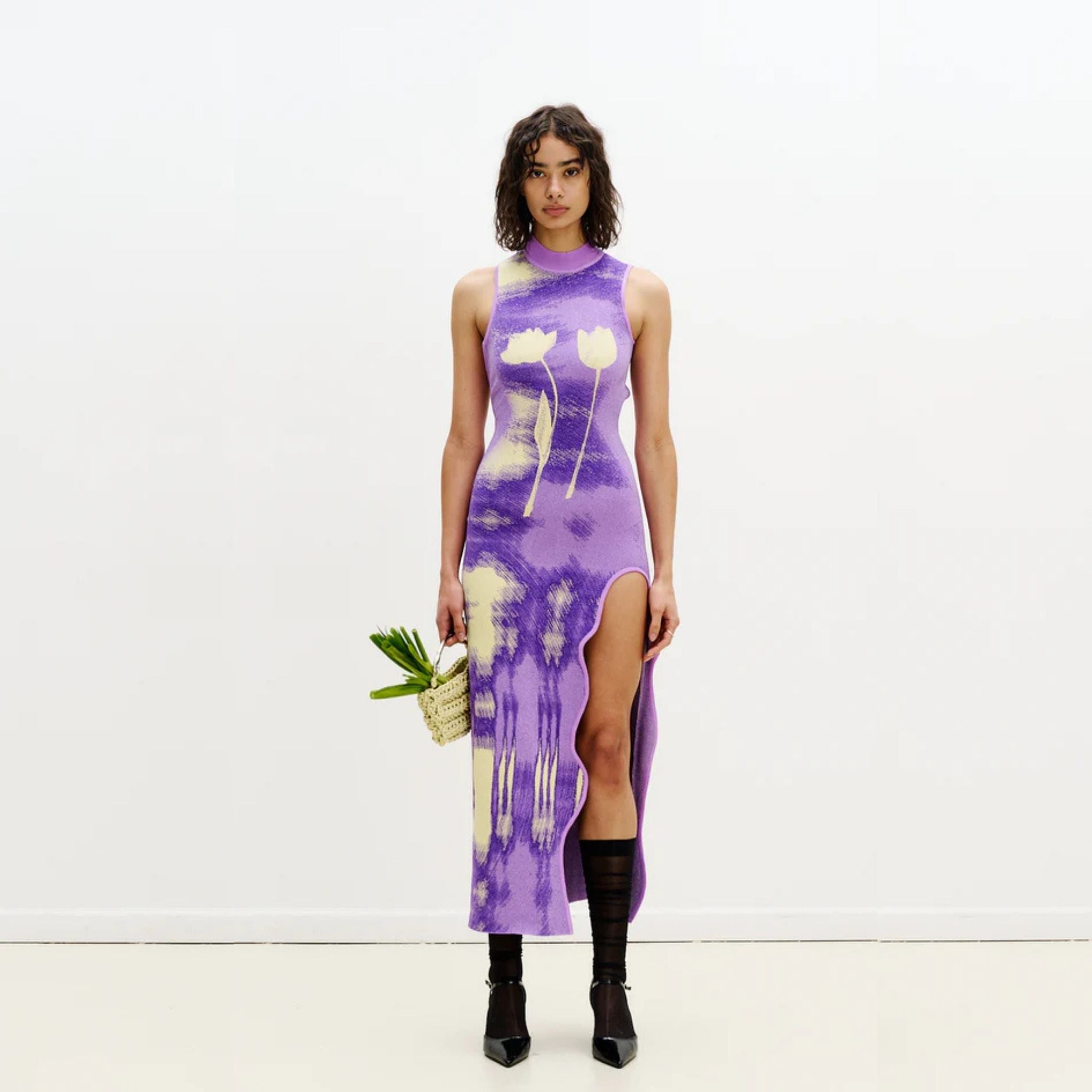 Huxlee Wavy Maxi Dress- Purplicious