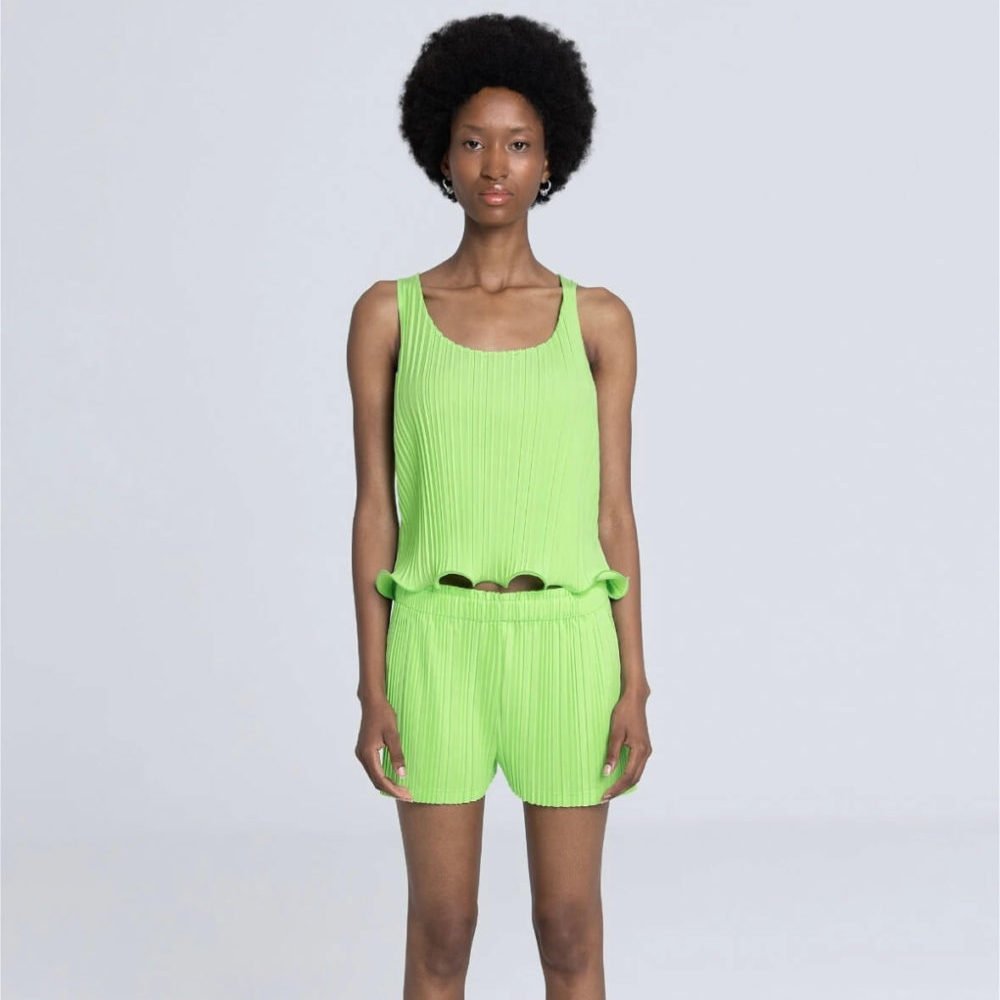 Pleated Shorts - Green