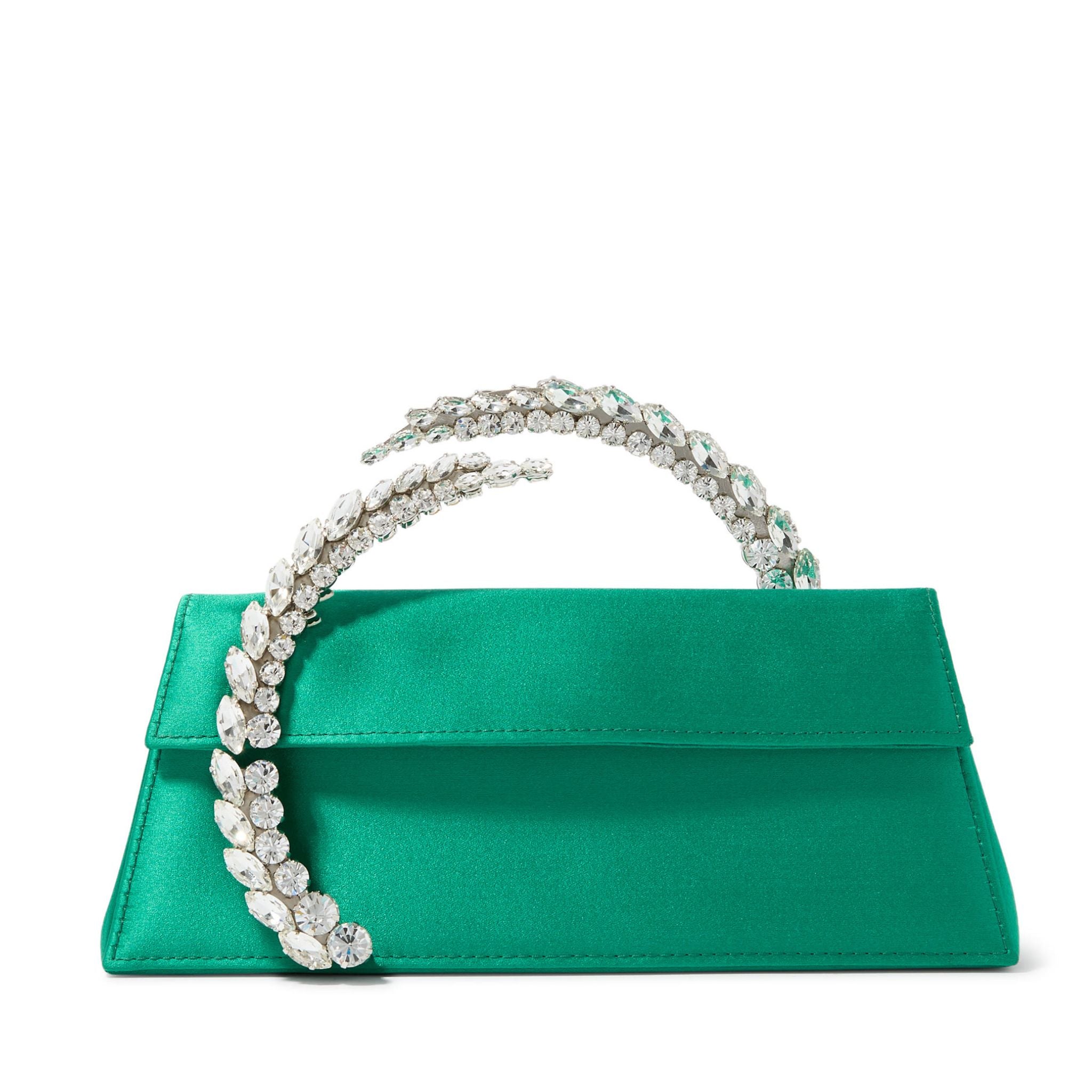 Karma Satin Clutch - Emerald