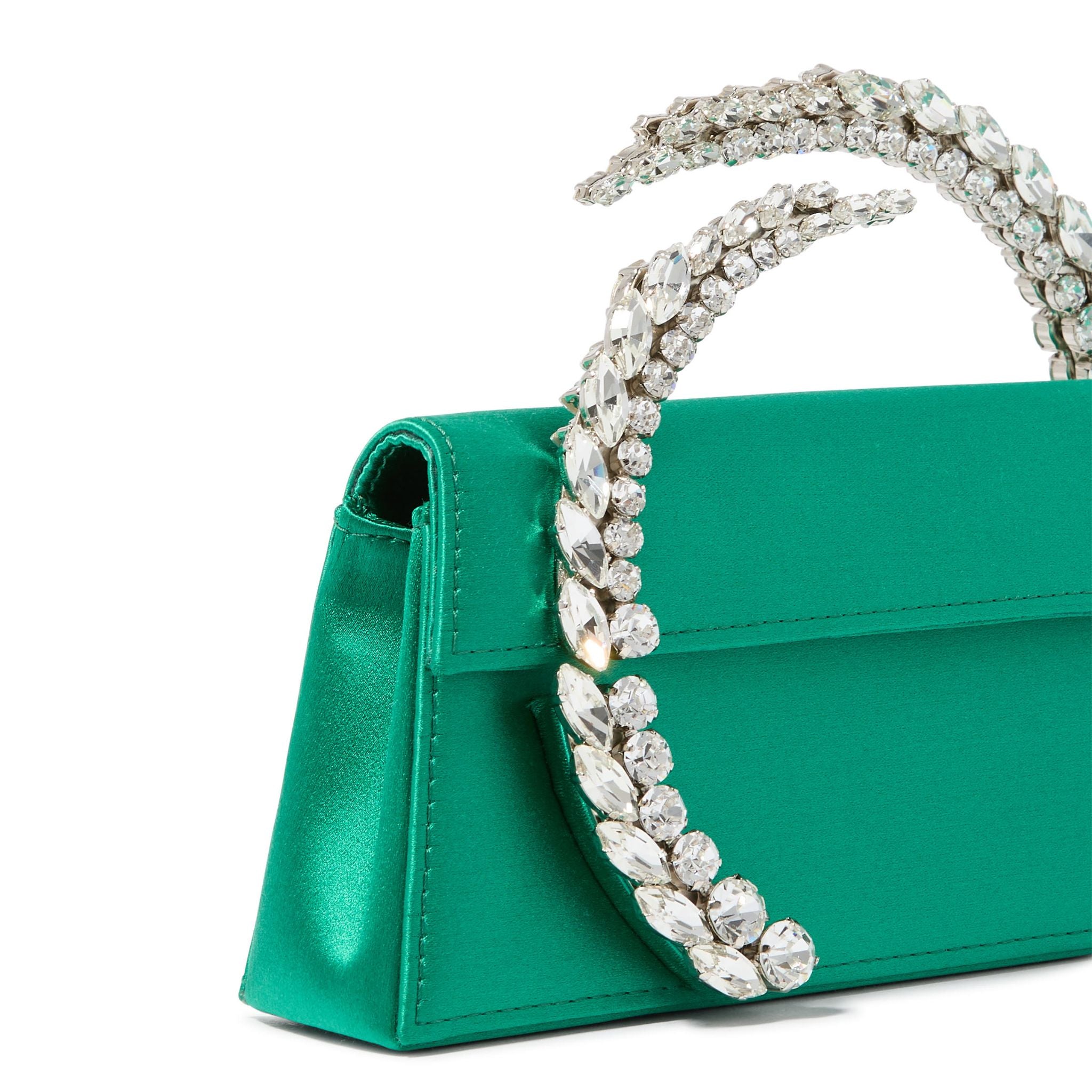 Karma Satin Clutch - Emerald