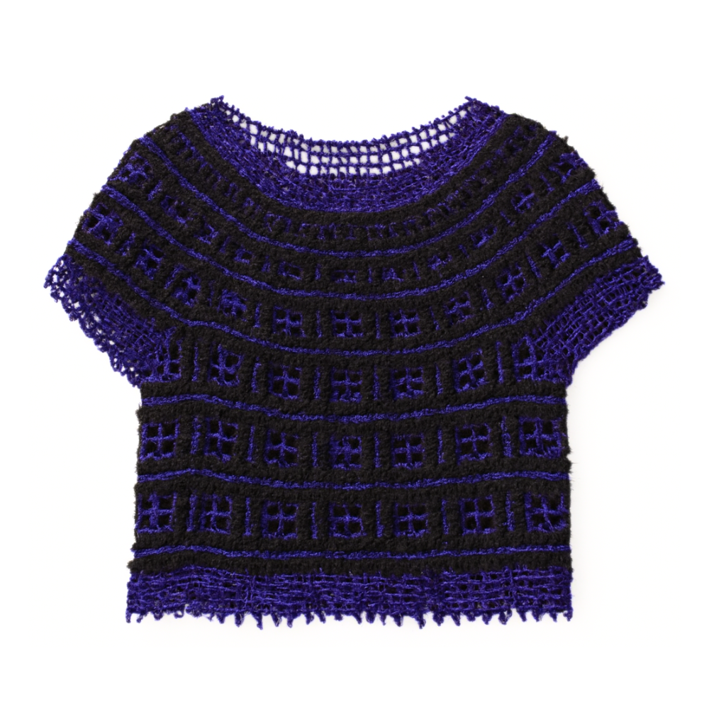 Knitted Top Blue & Black