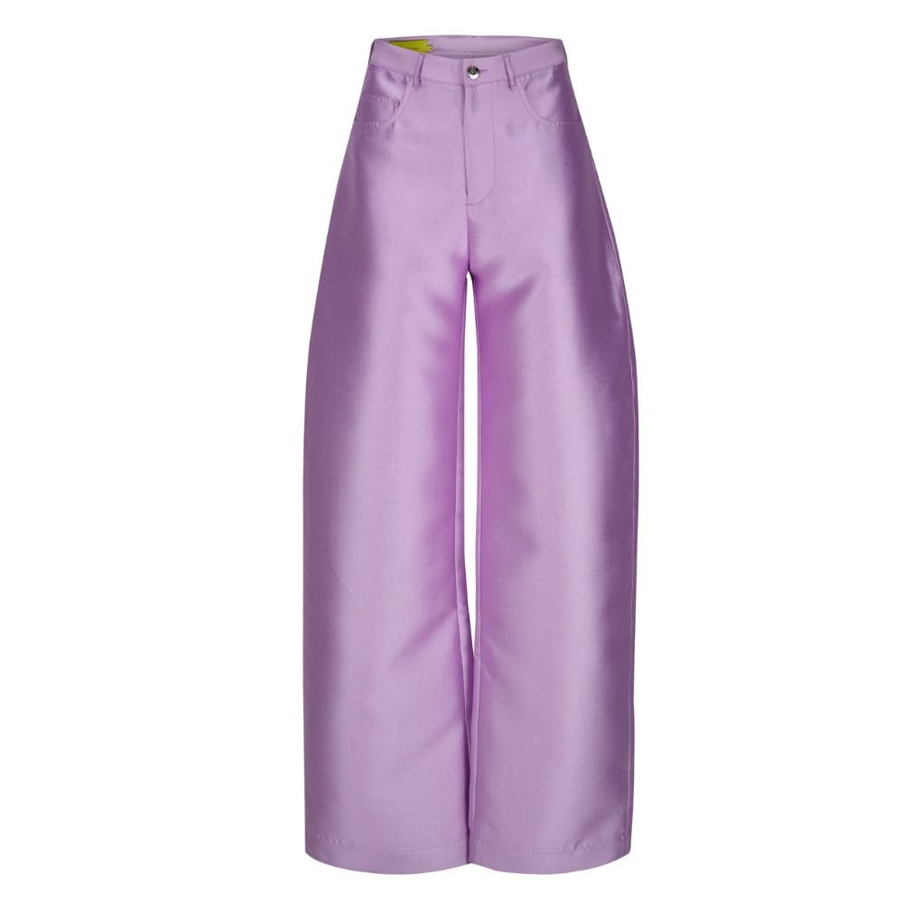 Mikado Boyfriend Trousers - Lilac