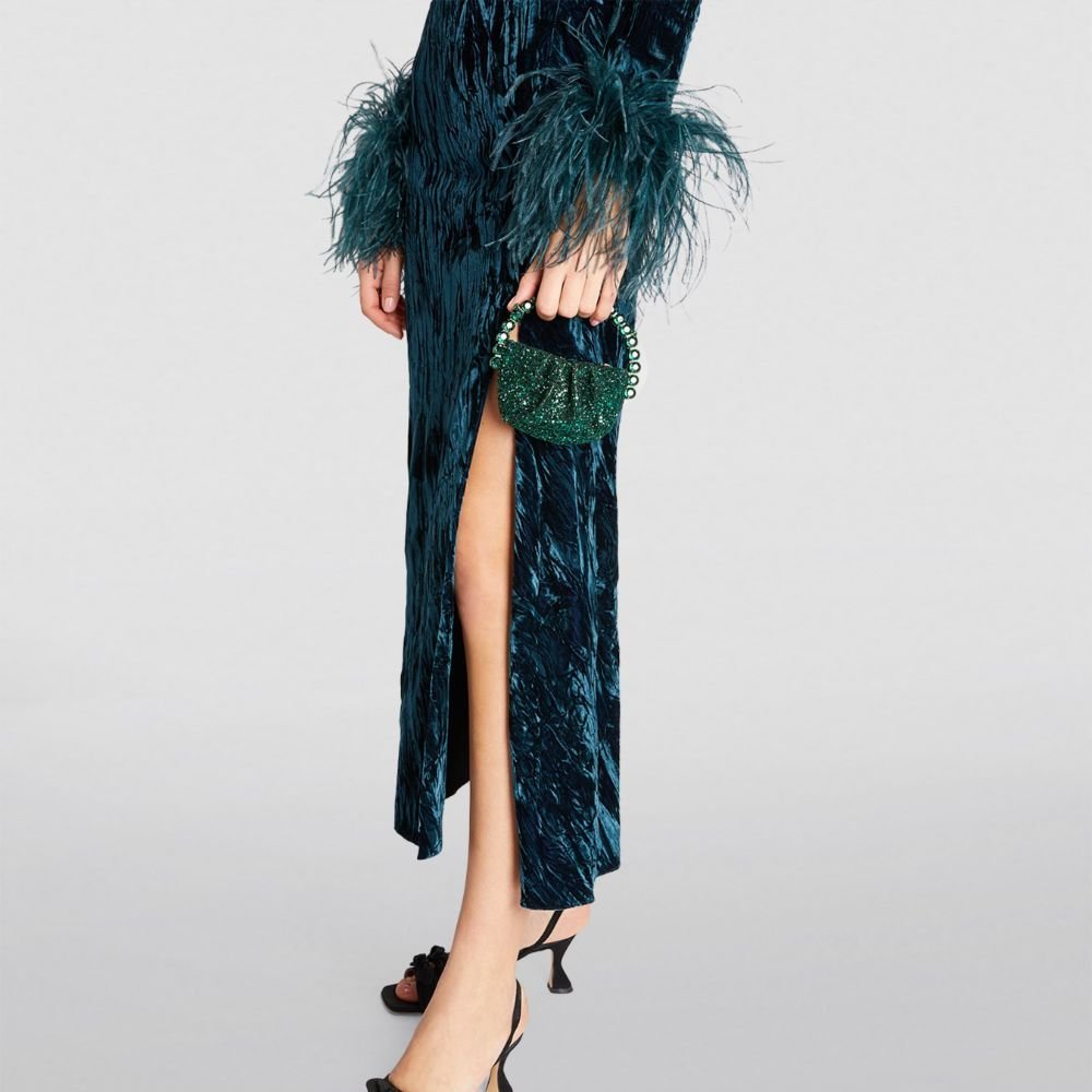 Micro Eternity Green Glitter Clutch