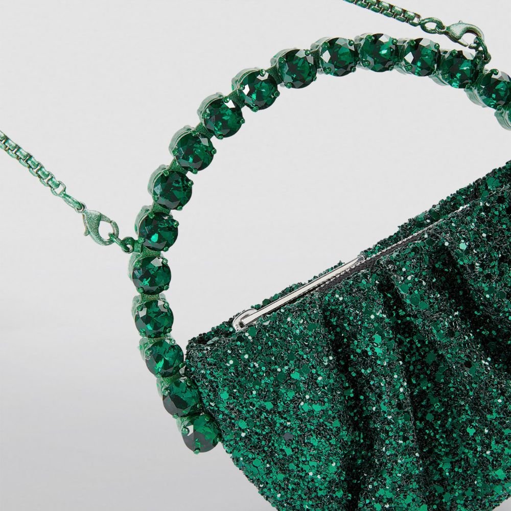 Micro Eternity Green Glitter Clutch