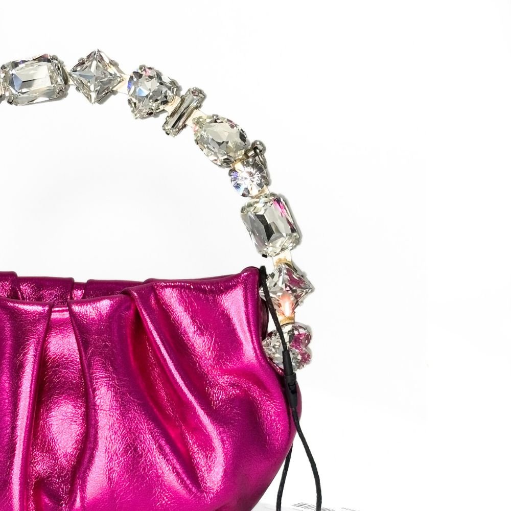 Micro Eternity Taliya Fuchsia Metallic Leather Bag