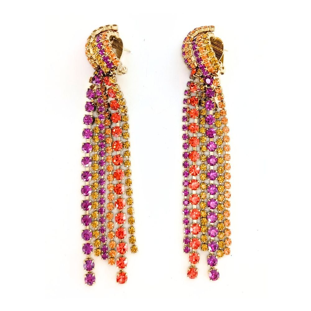 Aurore Multi Brass Crystal Earrings
