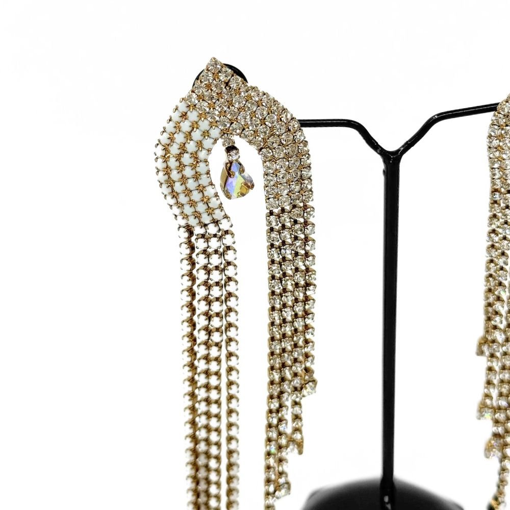 Meti Clear Gold Brass Earrings