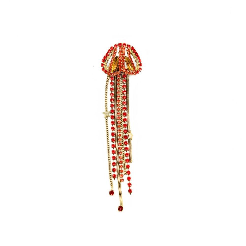 Nerea Brass Earrings - Orange & Gold