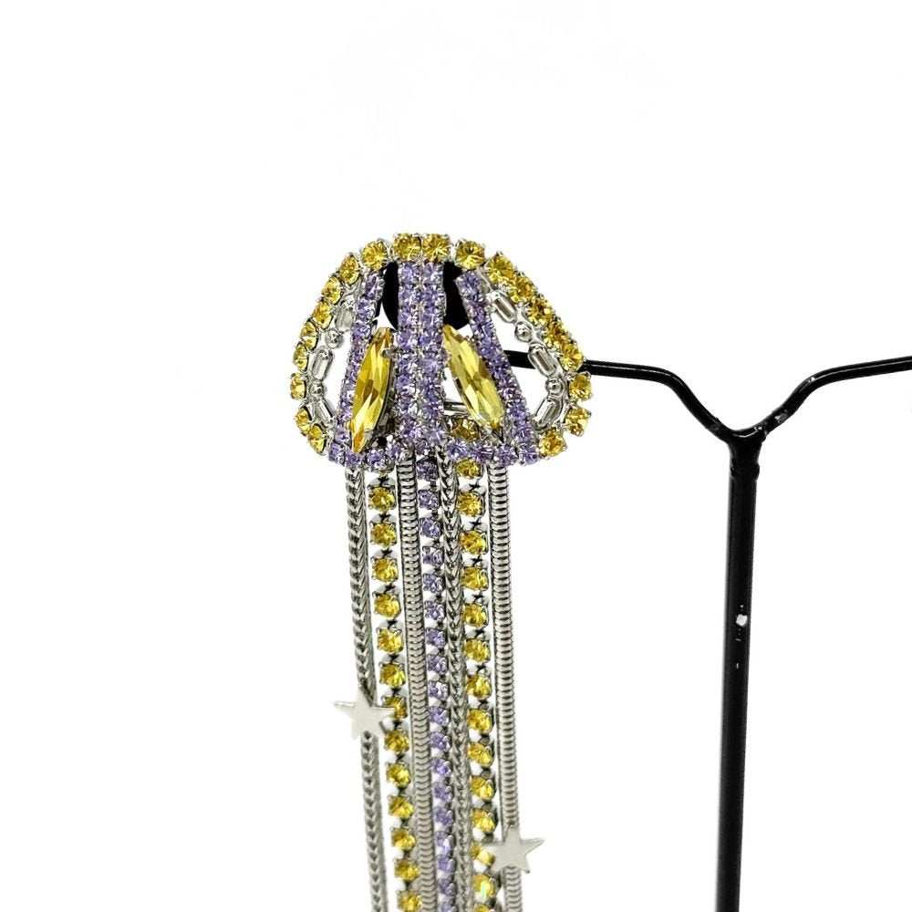 Lisa C Nerea Earrings - Lilac & Yellow