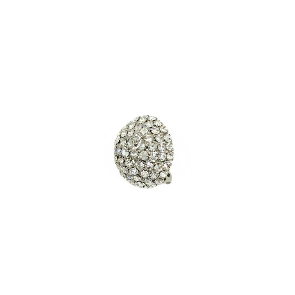 Ball Mono Crystal Brass Earring