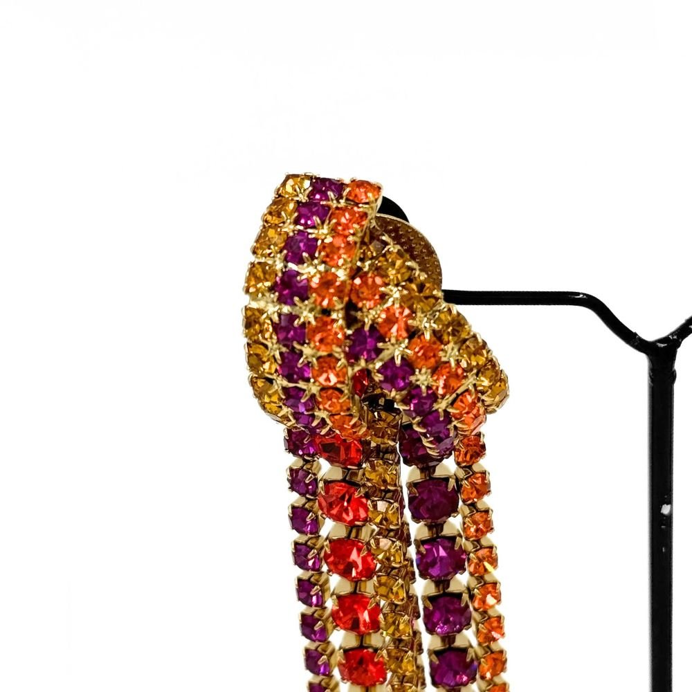 Aurore Multi Brass Crystal Earrings