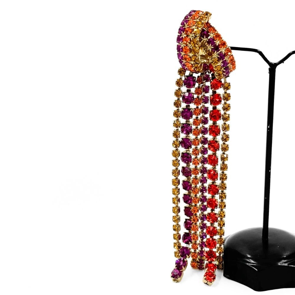 Aurore Multi Brass Crystal Earrings