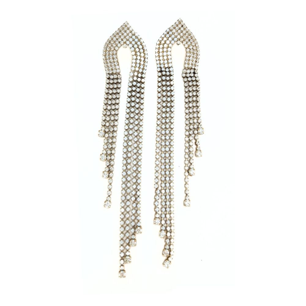 Meti Clear Gold Brass Earrings