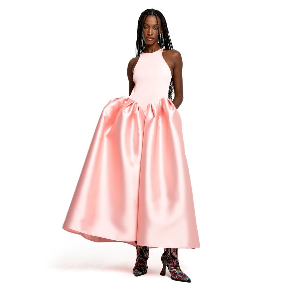 Full Skirt Tank Top Dress - Light Pink