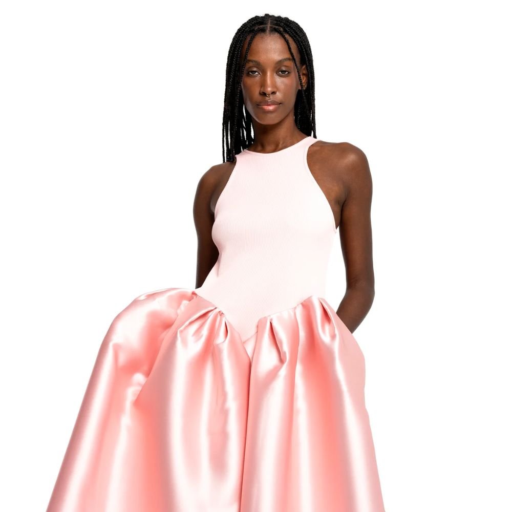 Full Skirt Tank Top Dress - Light Pink