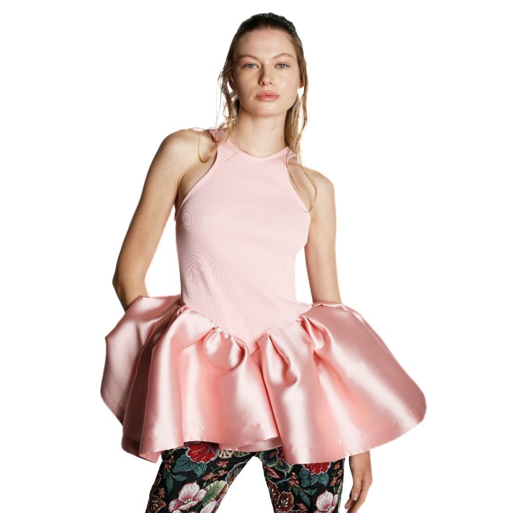 Peplum Tank Top Mikado - Pink