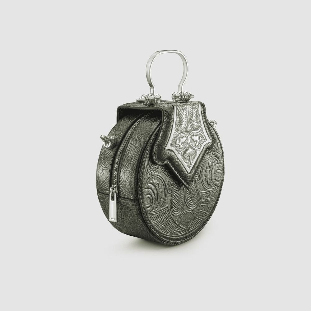 Mini Dome Embossed Bag - Silver