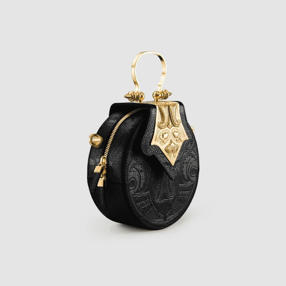 Mini Dome Embossed Bag - Black