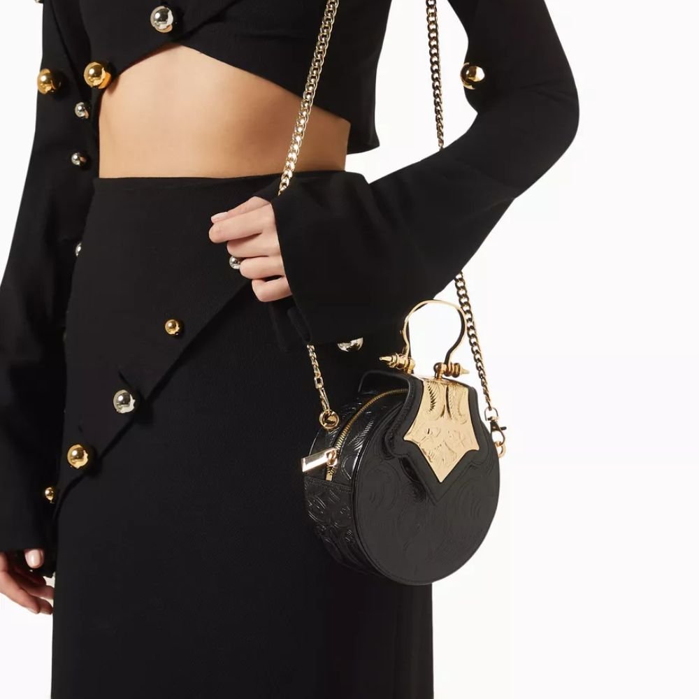 Mini Dome Embossed Bag - Black