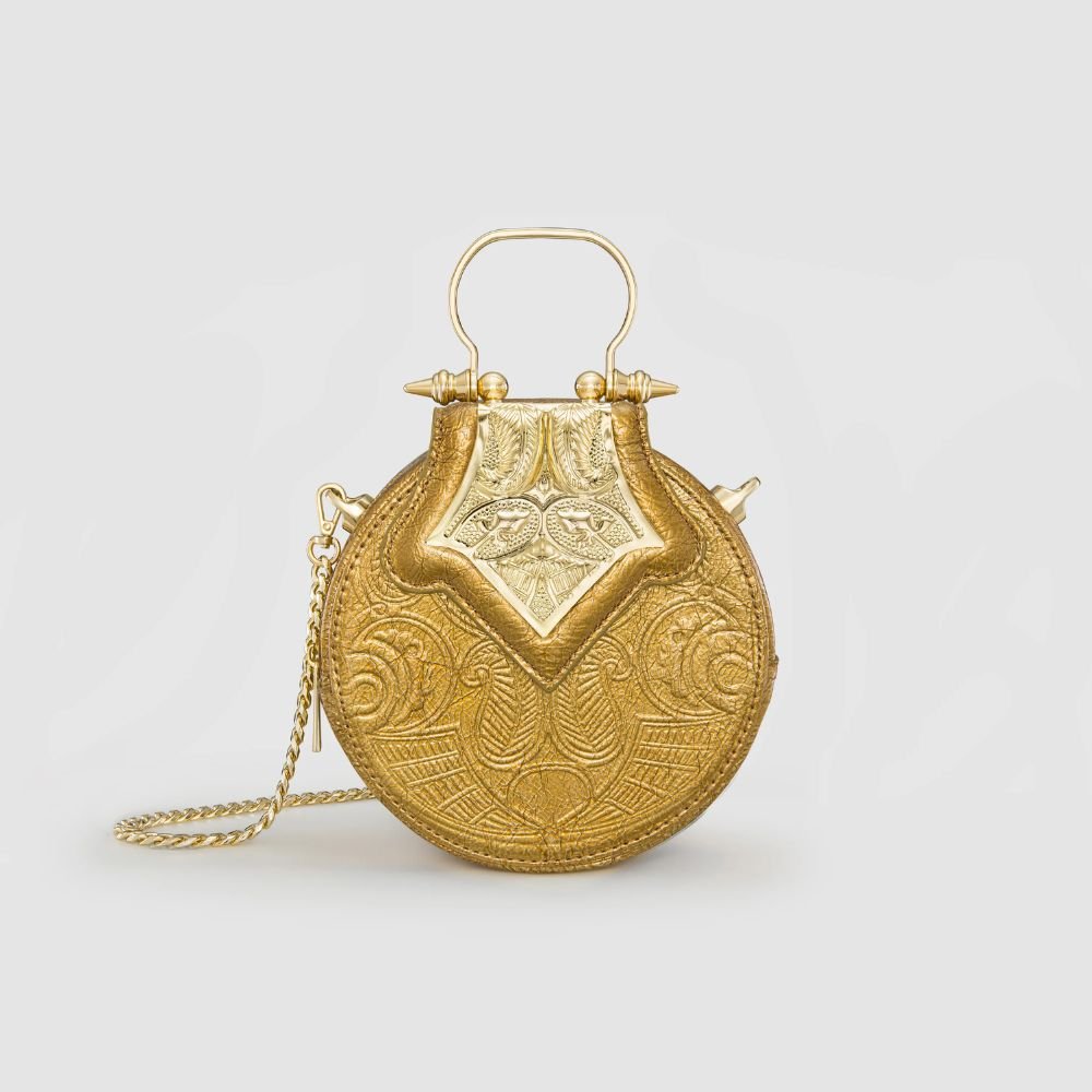Mini Dome Embossed Bag - Gold