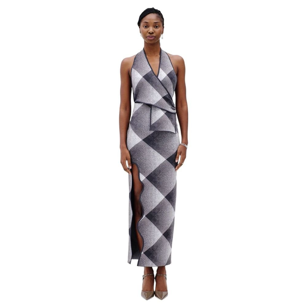 Kiwi Halterneck Wrap Dress - Charcoal Grey