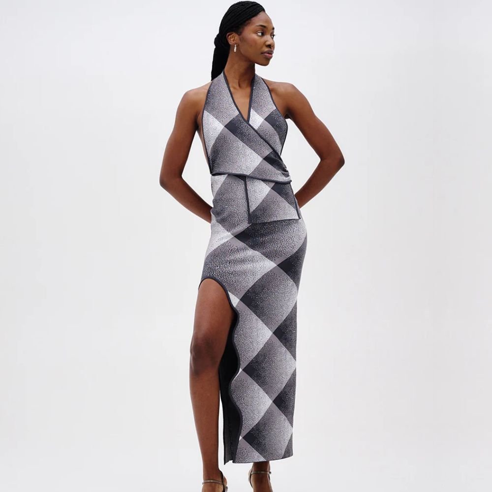 Kiwi Halterneck Wrap Dress - Charcoal Grey