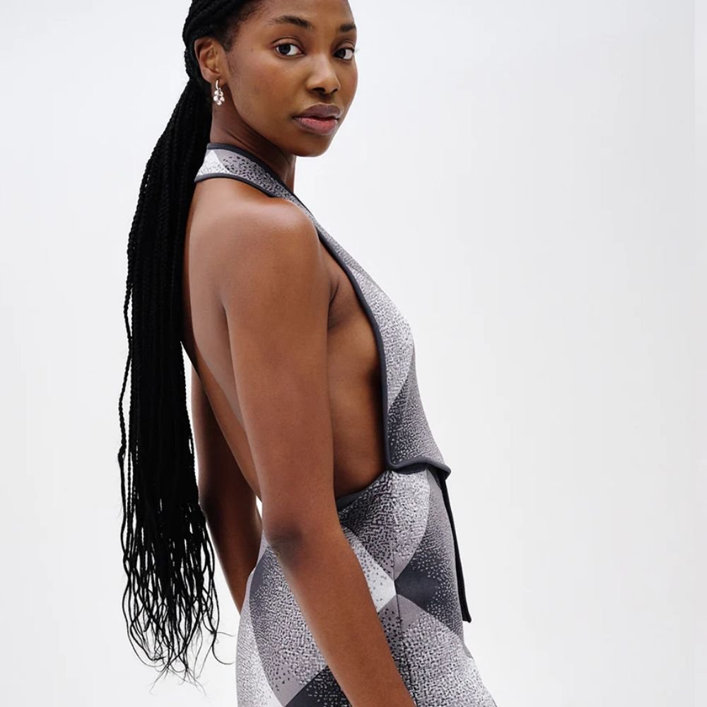Kiwi Halterneck Wrap Dress - Charcoal Grey