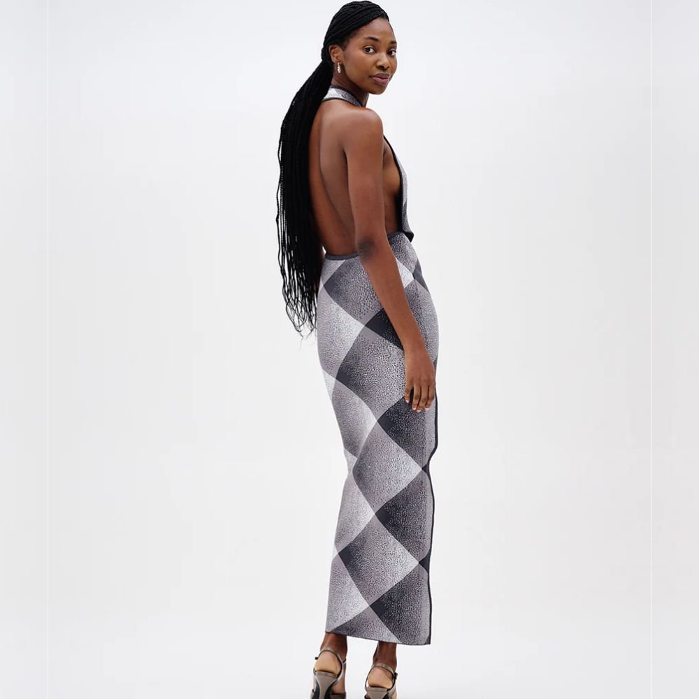 Kiwi Halterneck Wrap Dress - Charcoal Grey