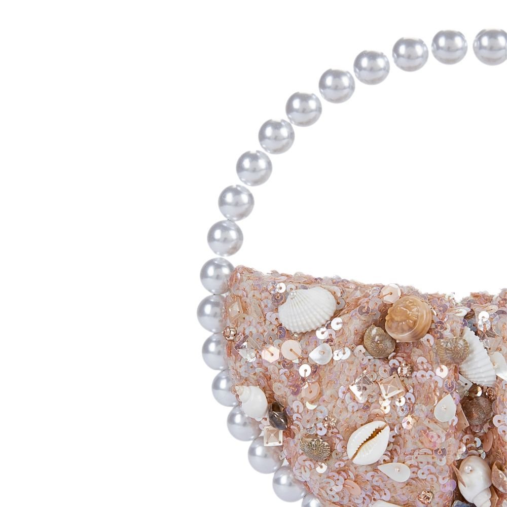 Eternity Pearl Seashell Embroidery Clutch