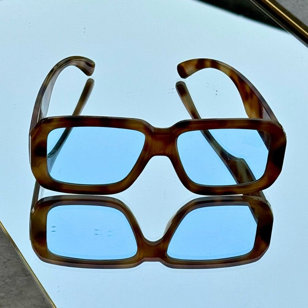 Casino Sunglasses - Havana & Sky Blue