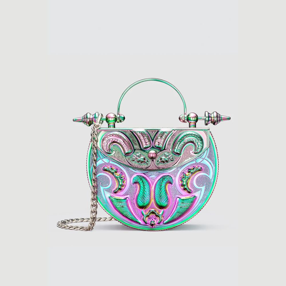 Palmette Oval Minaudiere Multicolour Bag