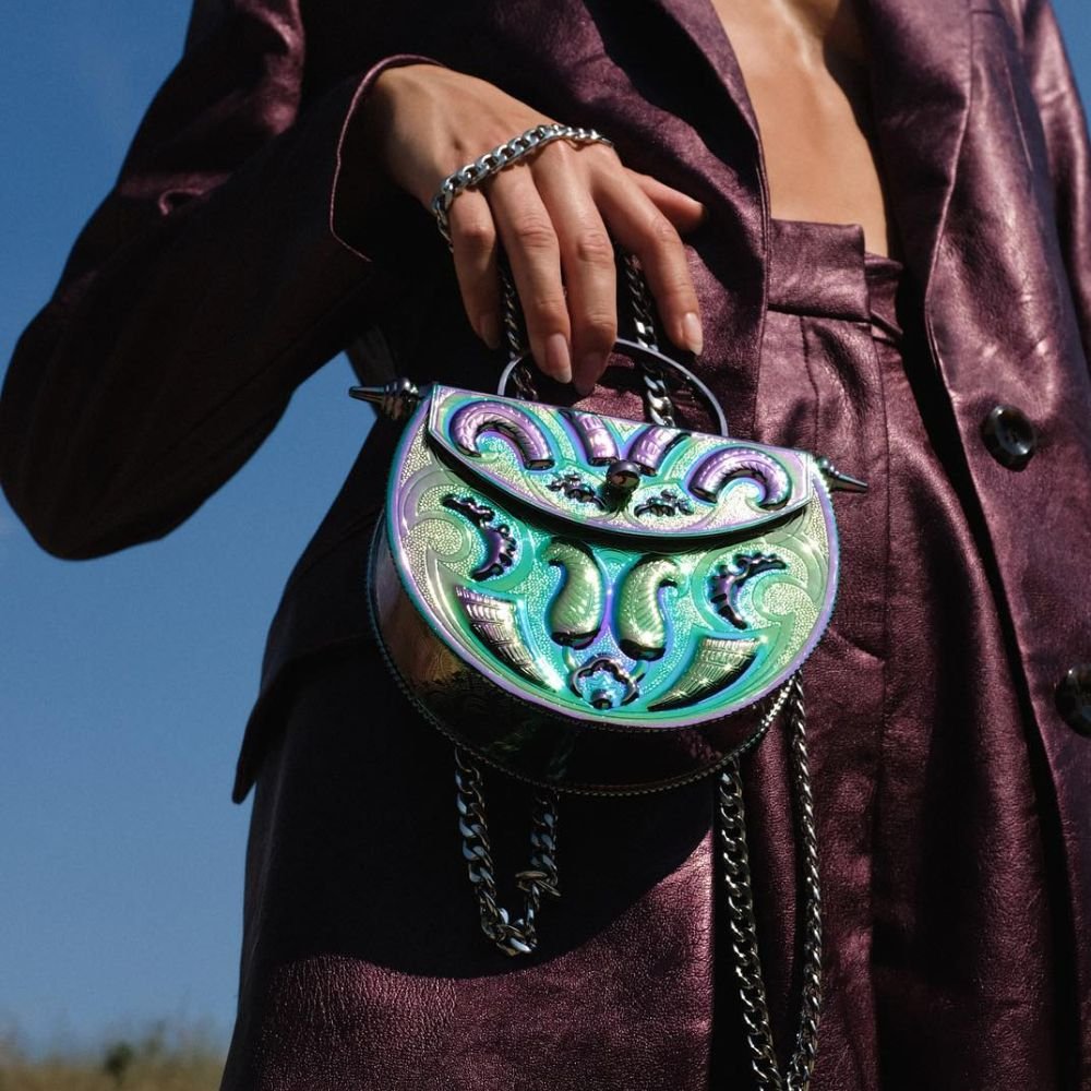 Palmette Oval Minaudiere Multicolour Bag