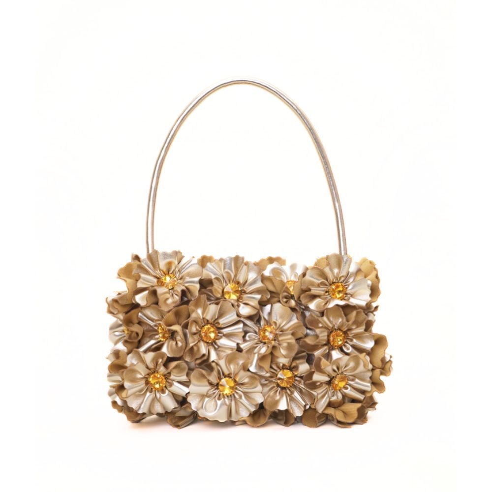 Baguette Fleurs D'Ete Bag - Gold