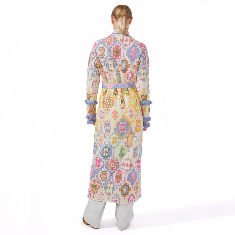 Hayley Menzies Magic Mosaic Cotton Jacquard Duster - Blue