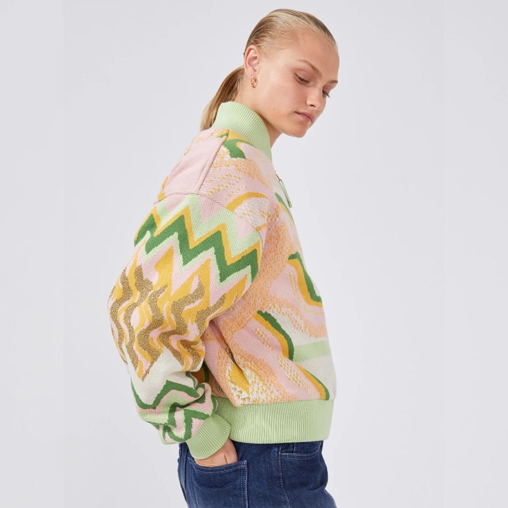 Under The Sun Jacquard Bomber Jacket
