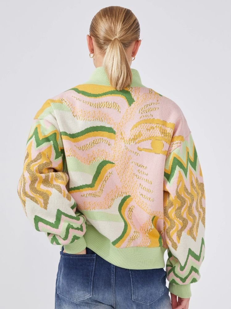 Under The Sun Jacquard Bomber Jacket