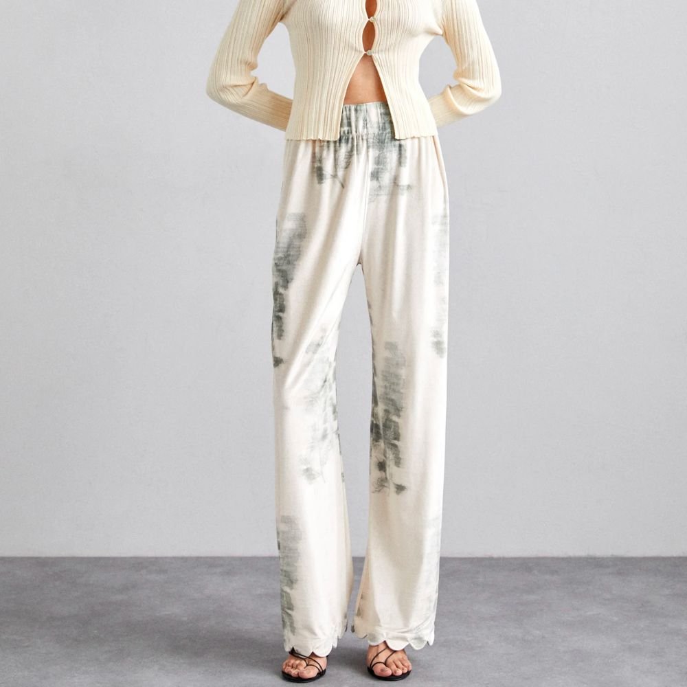 Kea Woven Pants - Tofu & Green Forest