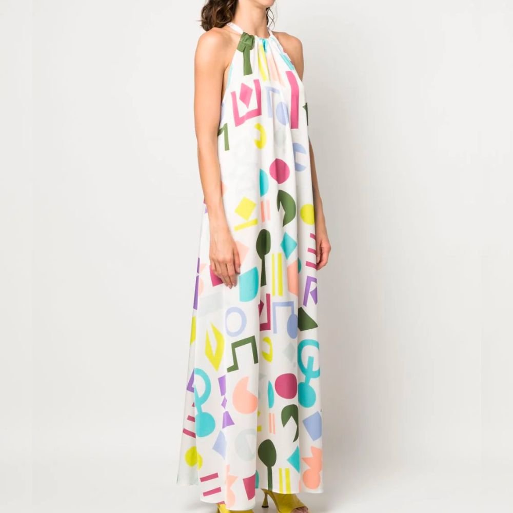 Daxos Halterneck Maxi Dress - Multicolour