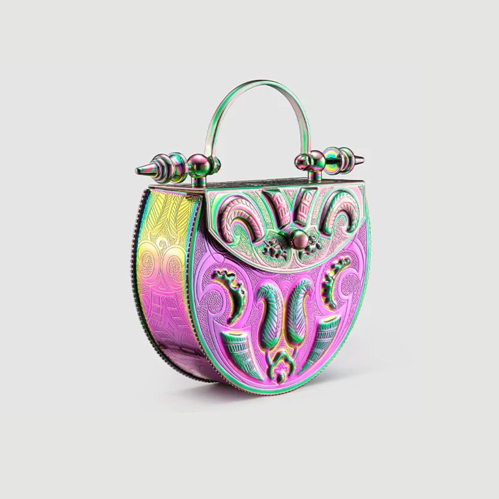 Palmette Oval Minaudiere Multicolour Bag