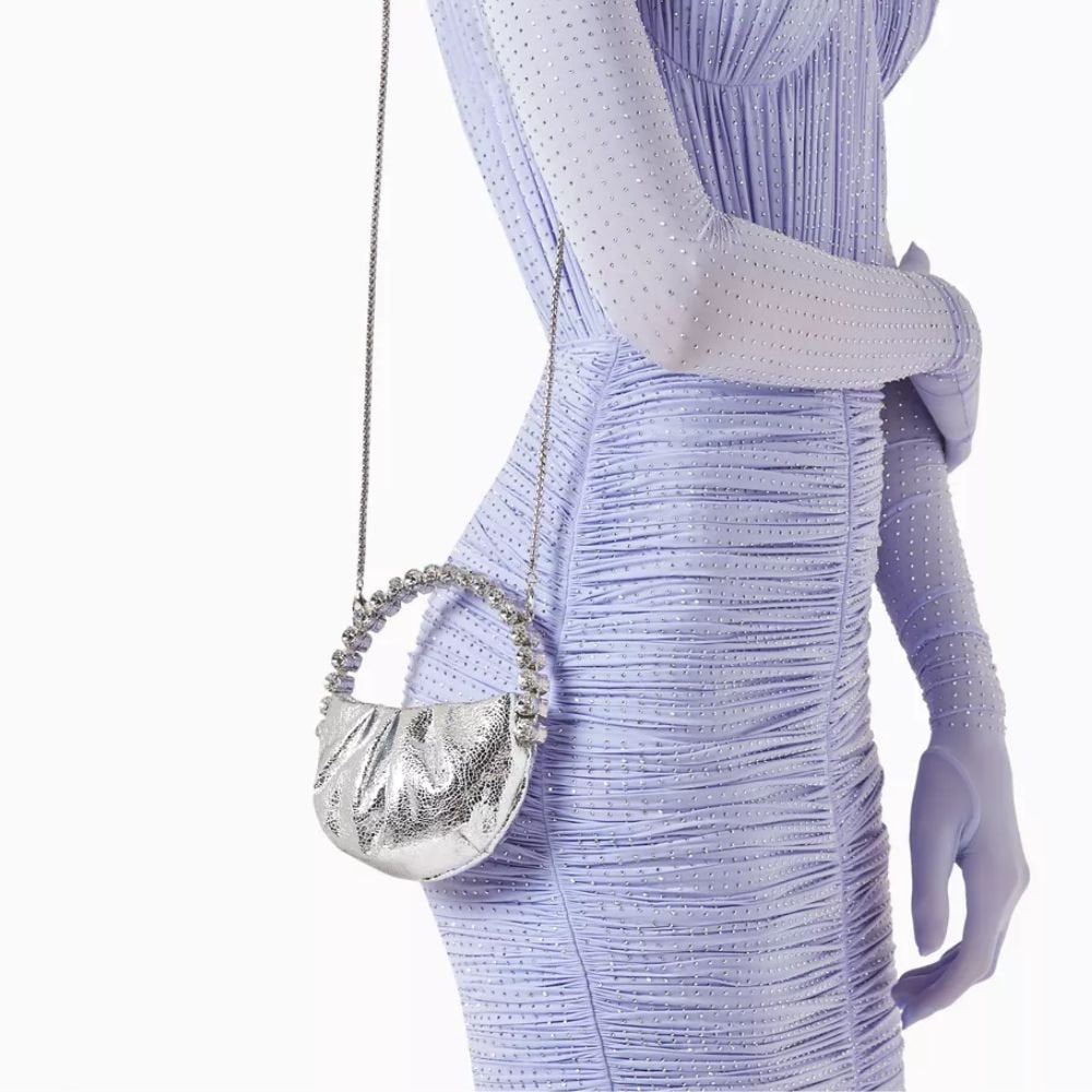 Micro Eternity Cracked Metallic Silver Bag