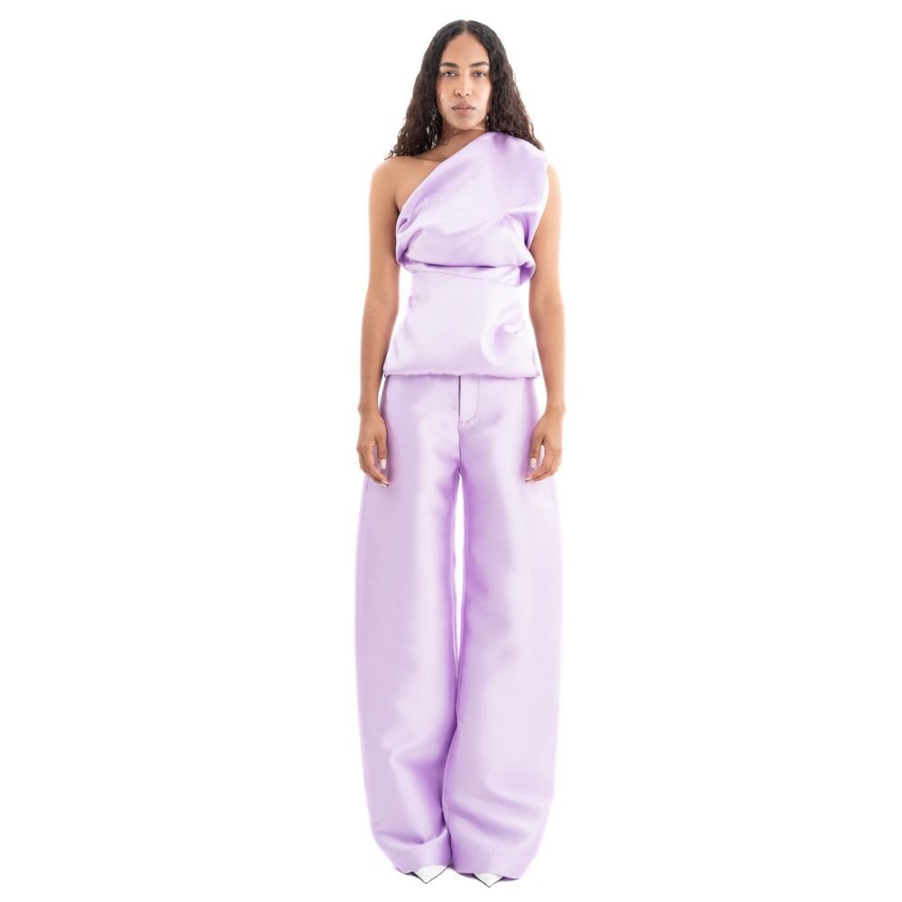 Mikado Boyfriend Trousers - Lilac