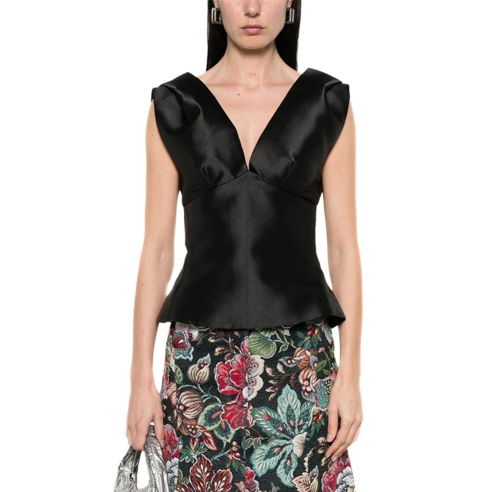 Mikado Draped Off Shoulder Top - Black