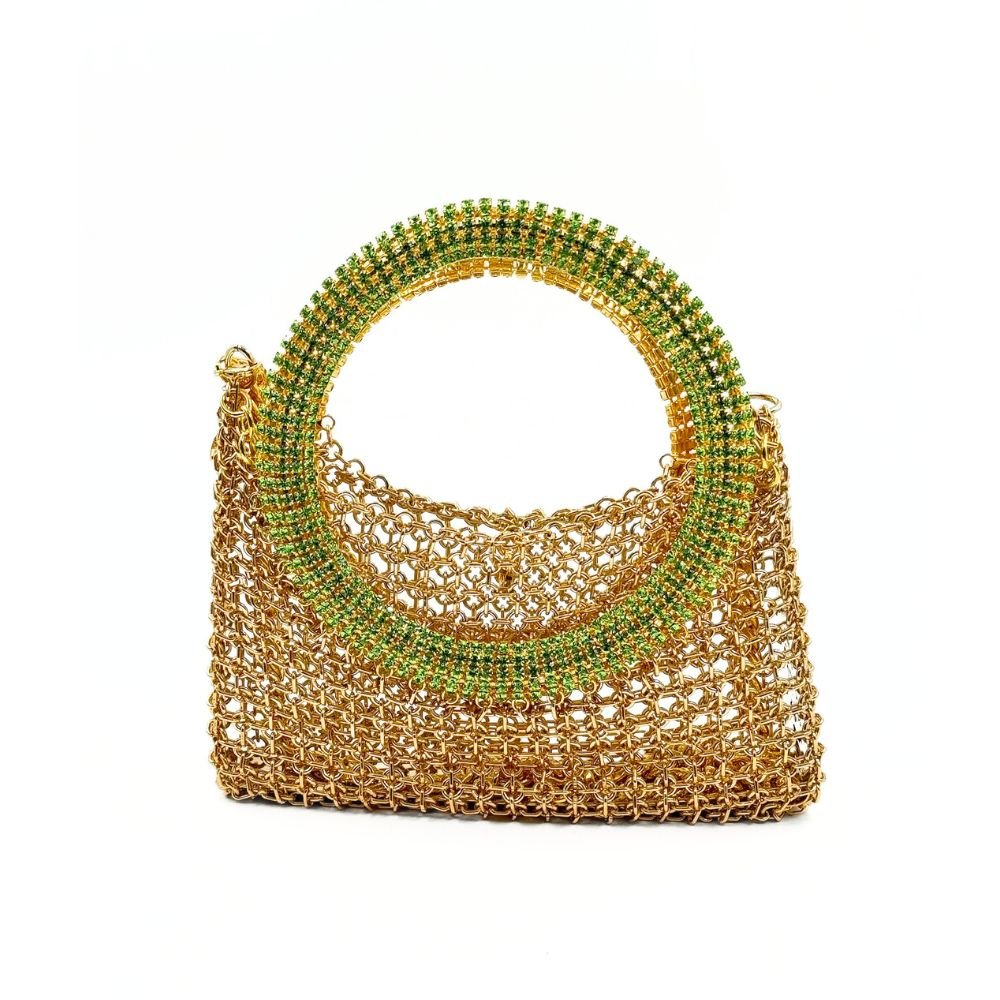 Luna Gold Bag With Green Peridot Handle