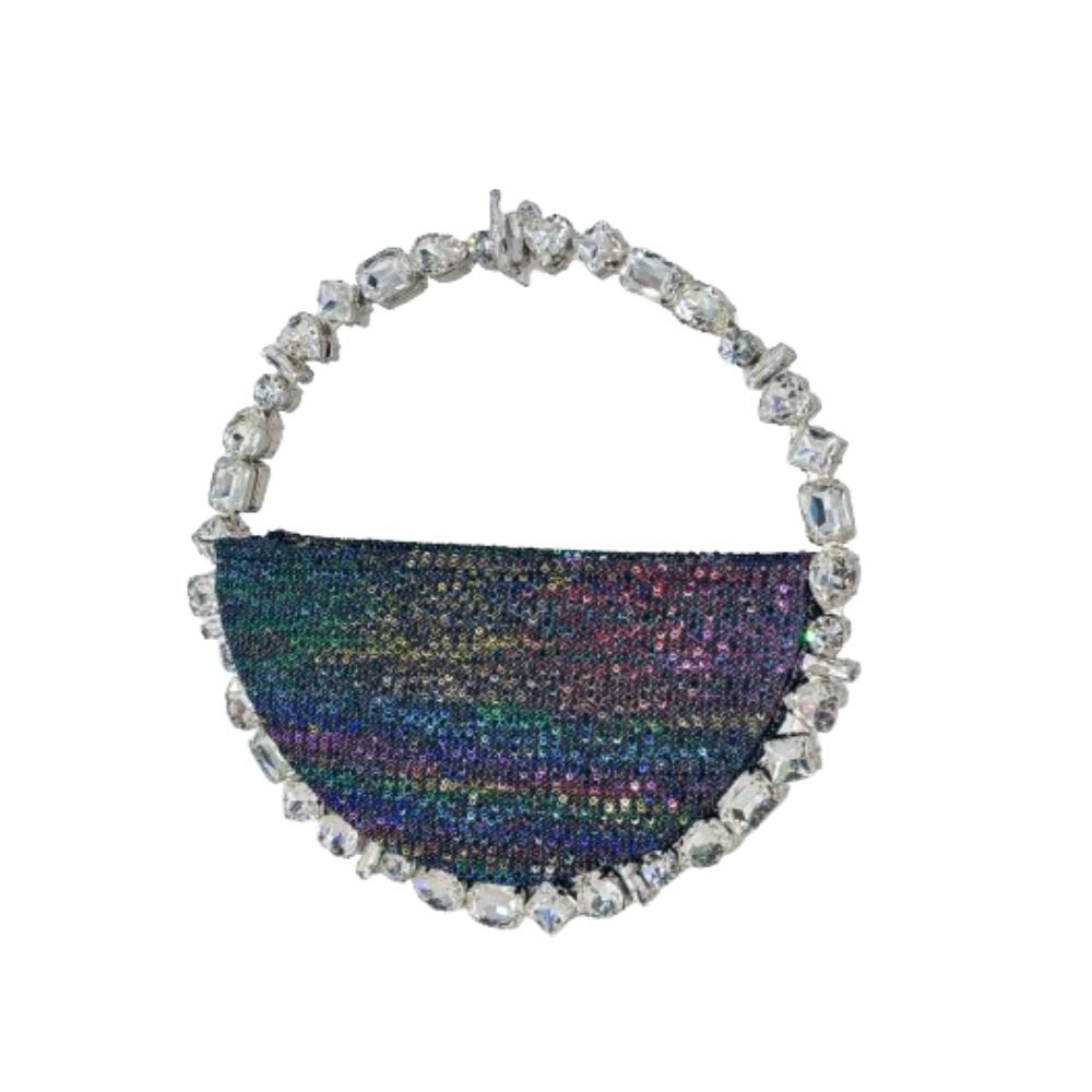 Taliya Rainbow Sequins Black Bag