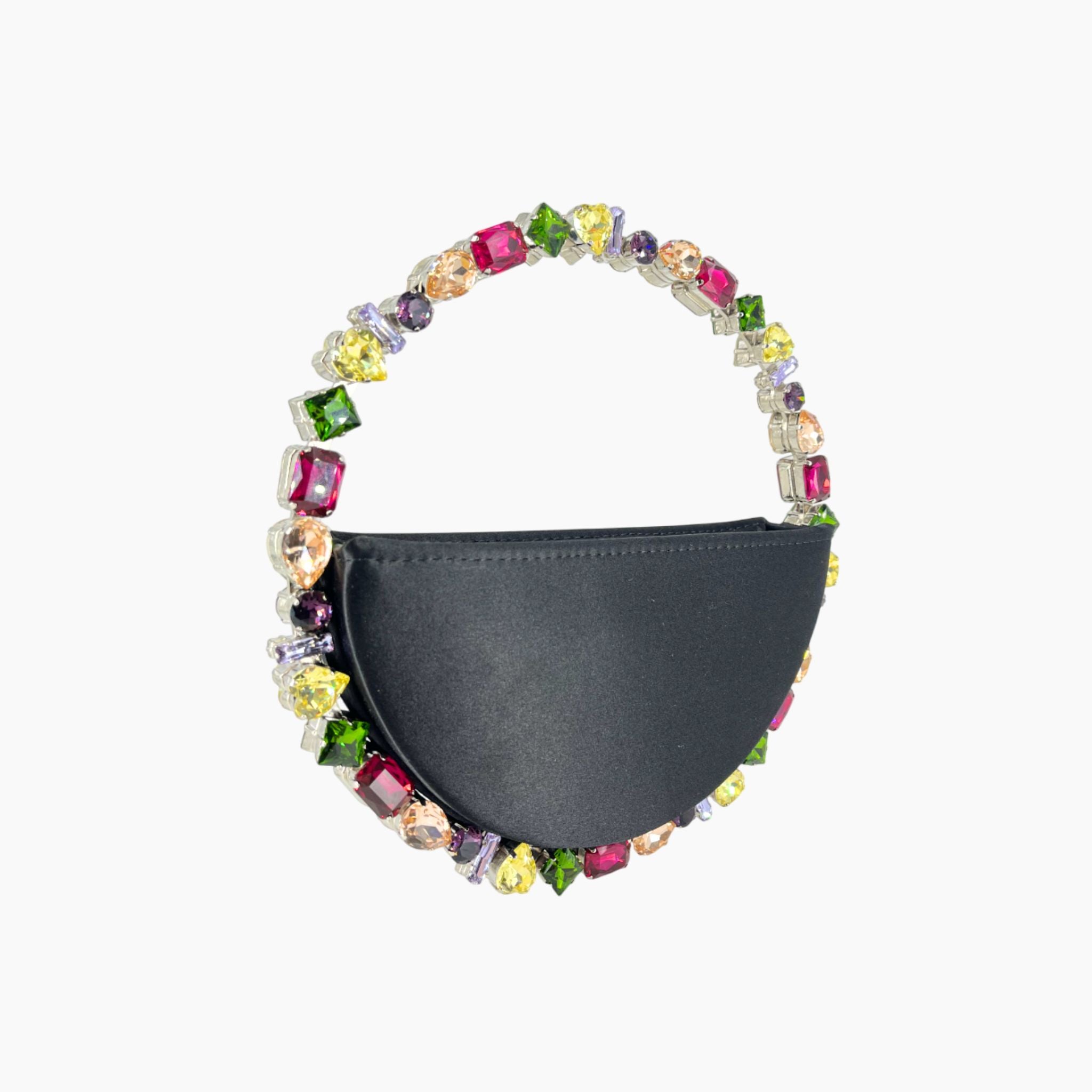 Taliya Satin Clutch - Black
