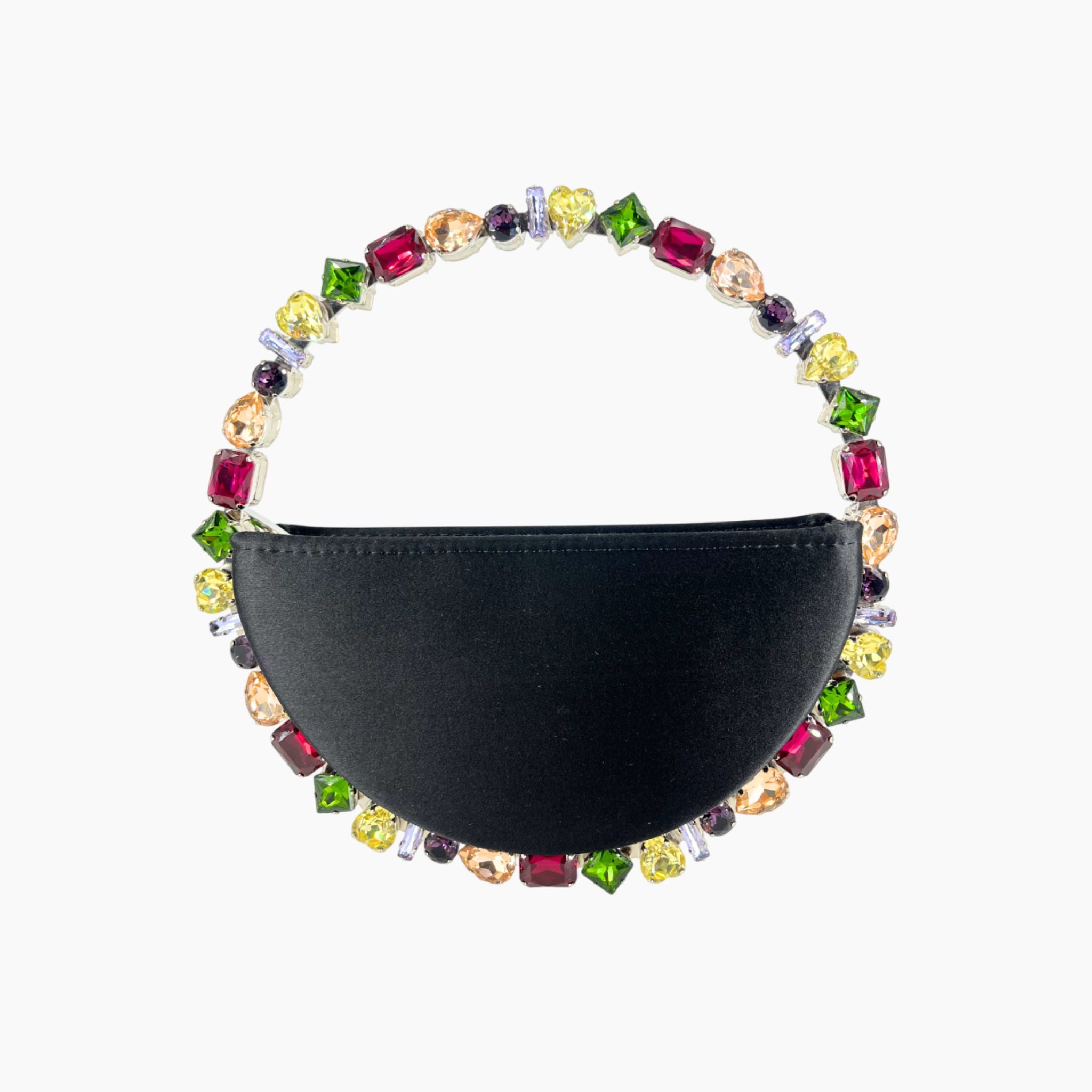Taliya Satin Clutch - Black