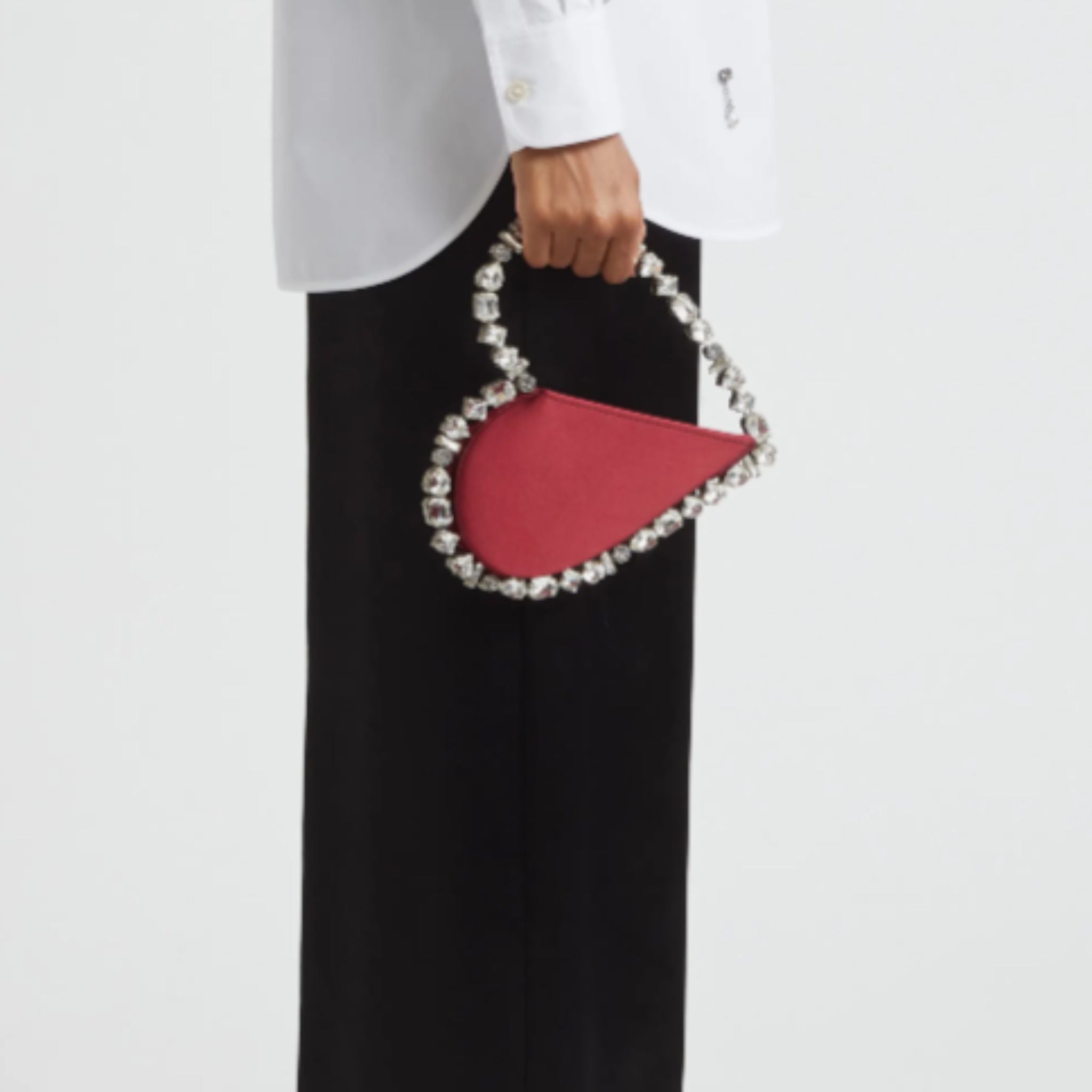 Taliya Love Satin Clutch- Burgundy